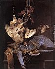 Hunting Canvas Paintings - Still-Life with Hunting Equipment and Dead Birds